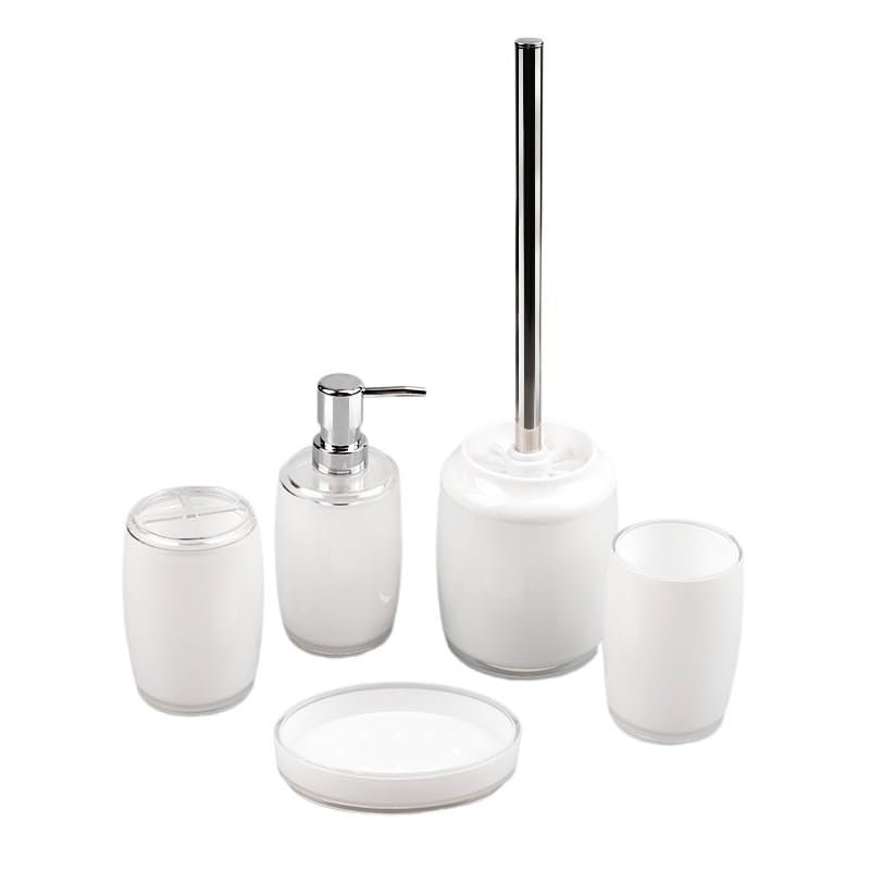 DUYHBAWRS Bathroom Washing Cylinder Five-Piece Set of Household Articles Five-Piece Set(Black)