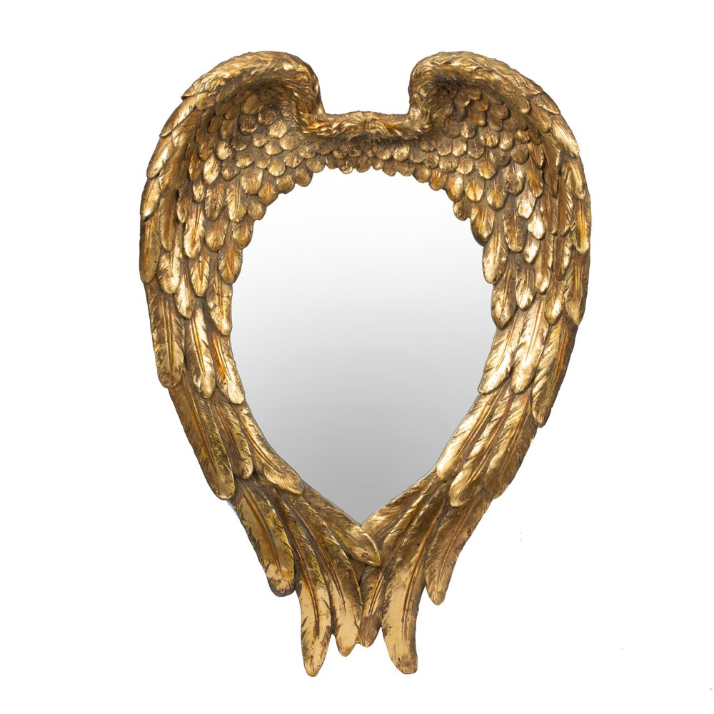 22" x 16" Golden Wing Accent Mirror, Wall Mirror for Living Room, Entryway, Bedroom, Foyer, Office BZ418
