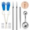 Belly Piercing KitSterile Body Piercing Tool Set With Piercing Needles Clamp Forceps 8mm Belly Button Navel Ring Piercing Body Jewelry Kit view 1