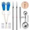 Belly Piercing KitSterile Body Piercing Tool Set With Piercing Needles Clamp Forceps 8mm Belly Button Navel Ring Piercing Body Jewelry Kit view 2