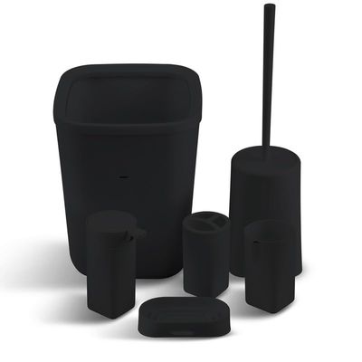 DUYHBAWRS Bathroom Supplies Six-Piece Mouthwash and Teeth Holder Soap Box Toilet Set(E)