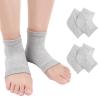 2 Pairs Moisturizing Heel Socks for Dry Cracked Heel Toeless Gel Socks Foot Care Hydration and Repair (Grey, 2 Pairs) view 1