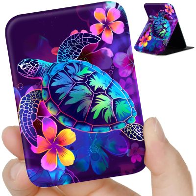 ACWDMKH Pocket Mirror for Women,Small Compact Mirror for Purse Handbag Portable Ultra Thin Folding for Girls/Mom/Mother/Men Gift,Cute Travel Accessories for Women,Colorful Turtle Floral
