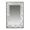 24" x 15" Antique Silver Rectangle Mirror with Floral Accents, Mirrored Display Tray, Hanging Wall Mirror BP808 view 2