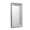 24" x 15" Antique Silver Rectangle Mirror with Floral Accents, Mirrored Display Tray, Hanging Wall Mirror BP808 view 3