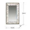 24" x 15" Antique Silver Rectangle Mirror with Floral Accents, Mirrored Display Tray, Hanging Wall Mirror BP808 view 4