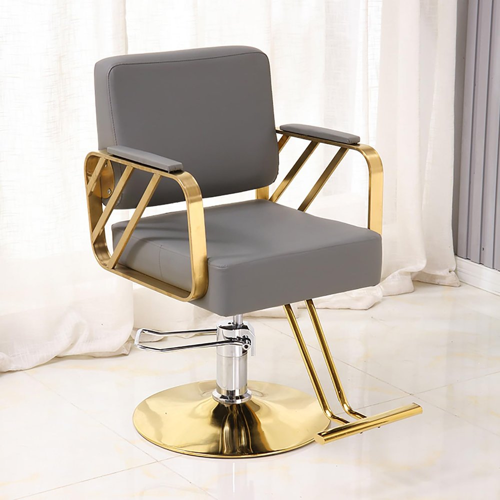 Barber Chair Salon Chair for Hair Stylist Hair Chair for Barbershop 360 Swivel Salon Styling Spa Beauty Salon Equipment Beauty for Women Man Barbershop Home,Gray