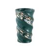 DUYHBAWRS Handlesless Couples Home Bathroom Gold-Painted Bath Cup Ceramic Spiral Mouthwash Cup(D) view 1