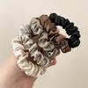 10pcs Women Classic Hair Ties,Small Silk Satin Sruchies for Women Girls,Elastic Hair Bands for Ponytail HolderNeutral Colors Collection, Black Brown Coffee view 2