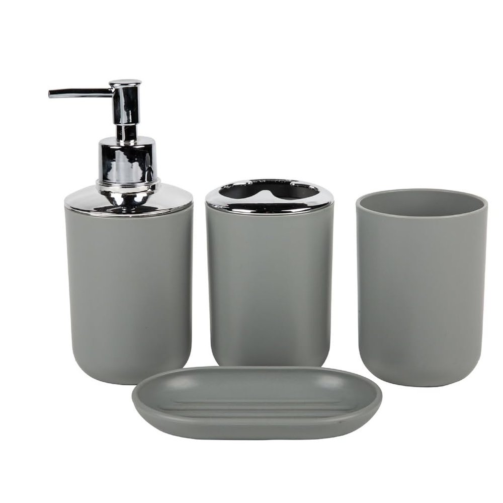 DUYHBAWRS Household Goods Bathroom Kit Toiletries Set Soap Dish Lotion Bottle Toothbrush Holder(Black)
