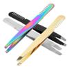 PartyKindom 4pcs Stainless Steel Tip Eyebrow Tweezers Brow Brushes for Eyebrows Tweezers Gold Silver view 1