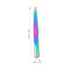 PartyKindom 4pcs Stainless Steel Tip Eyebrow Tweezers Brow Brushes for Eyebrows Tweezers Gold Silver view 2