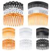 18 Pcs French Side Hair Twist Comb Set, Plastic Twist Decorative Combs Lightweight 11/23 Teeth Hair Comb Clips Women Haircomb Clip for Bridal Wedding Veil Accessories (Black, Transparent, Brown) view 1