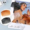 18 Pcs French Side Hair Twist Comb Set, Plastic Twist Decorative Combs Lightweight 11/23 Teeth Hair Comb Clips Women Haircomb Clip for Bridal Wedding Veil Accessories (Black, Transparent, Brown) view 2
