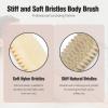 2 Pack Dry Brushing Body Brush, Natural and Soft Bristle Shower Brush for Body Cleaning, Exfoliating Bath Brush for Lymphatic Drainage Improve Circulation, Body Exfoliator Scrubber for Women Men view 4
