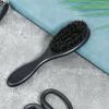 2 Pcs Hair Brush, Barber Brush, Slick Back Brushes Beard Fade Styling Comb Kit with Soft Bristles, Neck Duster Cleaning Brushes for Men, Cutting Shaving Accessories Grooming Tools with Handle (Black) view 2