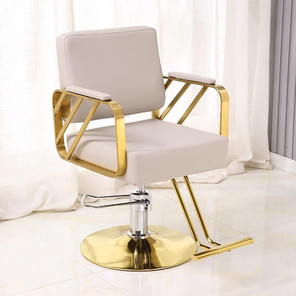 Barber Chair Salon Chair for Hair Stylist Hair Chair for Barbershop 360 Swivel Salon Styling Spa Beauty Salon Equipment Beauty for Women Man Barbershop Home,Beige
