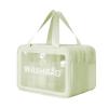 Clear Travel Toiletry Bag, Wet Dry Separation Makeup Cosmetic Bags, Large Thickened PVC Waterproof washbags with Handles Zippers for toiletries Women Girls Men(Lightgreen,3 layer XL) view 1
