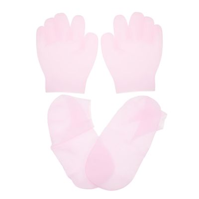 FOMIYES 2pairs Moisturizing Gel Socks and Gloves Cracked Feet and Hands Soft for Hydration Reusable and Portable Care