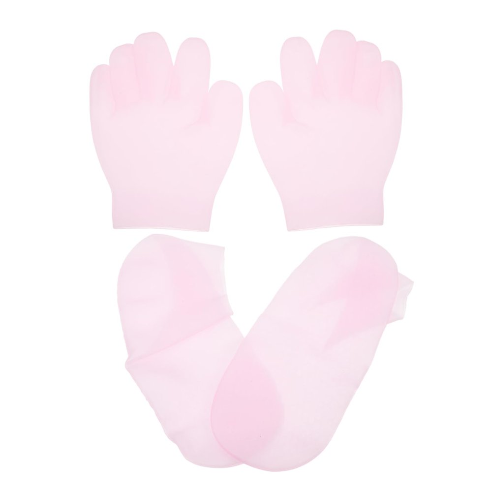FOMIYES 2pairs Moisturizing Gel Socks and Gloves Cracked Feet and Hands Soft for Hydration Reusable and Portable Care
