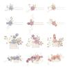 4Pcs/Set Bridal Hair Accessories Pearl Flower Wedding Hair Combs Bridesmaid Hairpins Tiara Headpiece Purple Hair Sticks view 3