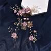4Pcs/Set Bridal Hair Accessories Pearl Flower Wedding Hair Combs Bridesmaid Hairpins Tiara Headpiece Purple Hair Sticks view 4