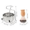 DEARMAMY Men's Stainless Steel Shaving Brush Set Bowl and Grooming Tools Ergonomic Handle for Comfortable Shaving Elegant Packaging for Personal Care view 2