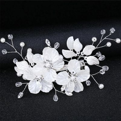 Bridal Tiara For Women Pearl Rhinestone Hairband Gold Wedding Headpiece Vintage Hair Bride Prom Party A3