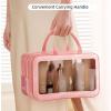 CGJSY Travel Toiletry Bag for Women - Skincare & Makeup Organizer With Hanging Hook, Leakproof Wash Bag for Bathroom, Gym(Pink,L) view 4