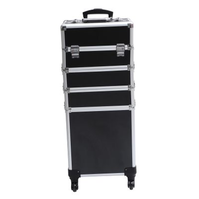 Beaupretty Rolling Train Case Layers Trolley Cosmetic Box Makeup Travel Suitcase Large Capacity Storage Tool Box for Home Wedding Travel
