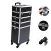 Beaupretty Rolling Train Case Layers Trolley Cosmetic Box Makeup Travel Suitcase Large Capacity Storage Tool Box for Home Wedding Travel view 2