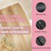 2 Pcs Short Hair Extensions, Human Hair Pieces for Women Adding Volume 6 inch Dark Blonde and Bleach Blonde view 2