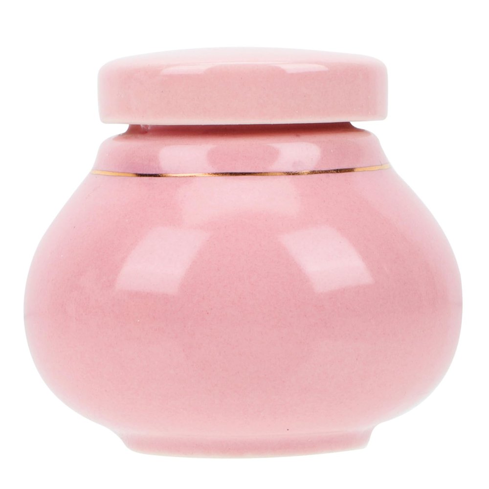 GALPADA Ceramic Travel Jar Screw Lid for Herbal Powder 200ml Refillable Cream and Ointment Storage for Home and On-the-Go Use