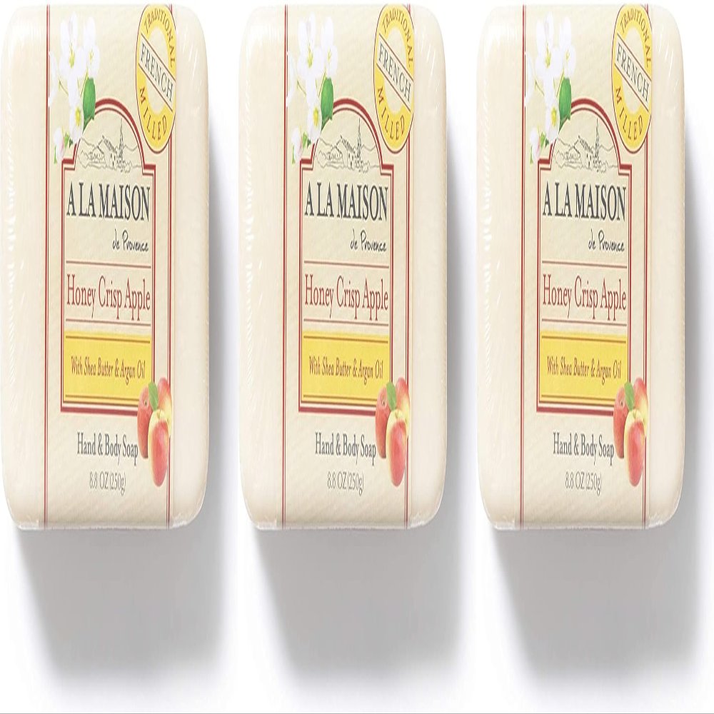 A LA MAISON Honeycrisp Apple Bar Soap 8.8 Fl Oz, 3 Pack