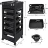 6 Tier Professional Salon Trolley Cart with Wheels & Drawers - Hair Dryer Holder Stylish Salon Station for Multipurpose Hair Tool Organizer view 4