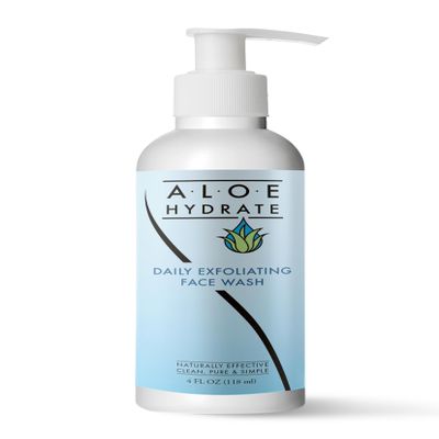 AloeHydrate Gentle Exfoliating Face Wash; The Power of Nature Cleanses, Exfoliates, Smoothes & Clear Pores. Aloe vera, Fruit Enzymes, Squalane & Jojoba oil & Ceramide for Clean, Soft & Glowing Skin