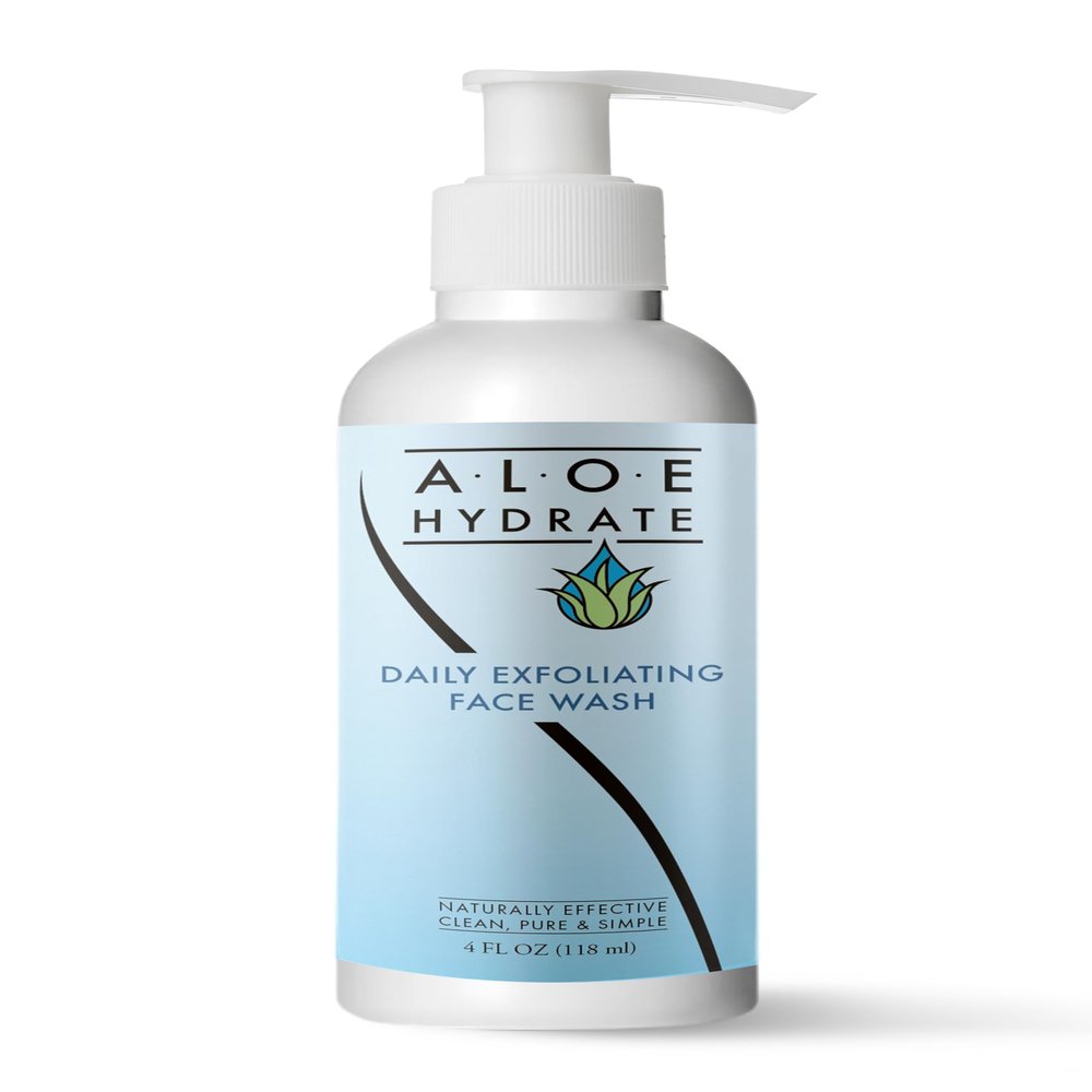 AloeHydrate Gentle Exfoliating Face Wash; The Power of Nature Cleanses, Exfoliates, Smoothes & Clear Pores. Aloe vera, Fruit Enzymes, Squalane & Jojoba oil & Ceramide for Clean, Soft & Glowing Skin