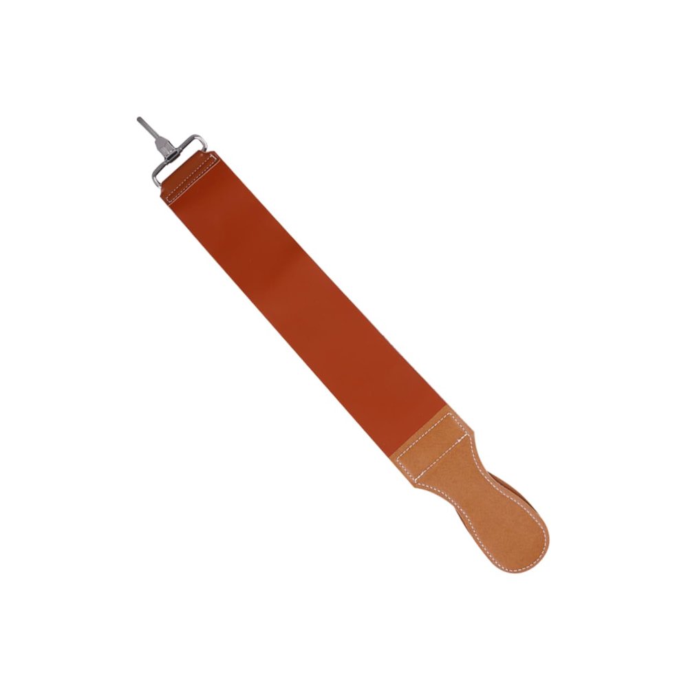 DEARMAMY Double-Layer Cowhide Leather Razor Strop Sharpening Strap for Barbers 2-Piece Adjustable Polishing Cloth Suitable for Straight Razors and Blades