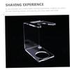 PACKOVE 3pcs Razor Stand and Brush Holder Durable Shaving Brush Racks for Men Easy Storage with Natural Drying Design Transparent Color Model view 3