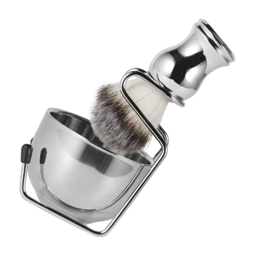 DEARMAMY 1set Shaving Accessories for Men Shaving Bowl Brush and Stand Shave Kit for Easy Preparation and Cleaning Practical Beard Grooming