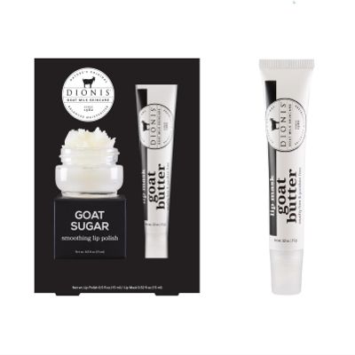 Dionis Goat Milk Lip Repair Duo  Sugar Lip Scrub & Overnight Masks with Goat Milk, Jojoba & Moringa Oils to Exfoliate, Hydrate & Restore Dry, Cracked Lips  Original & Chocolate Raspberry