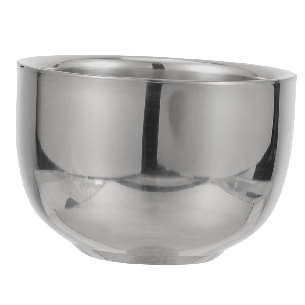 MERRYHAPY Stainless Steel Shaving Bowl Anti-slip Barber Tool for Lathering Shaving Soap at Home Capacity Foaming Bowl for Men Easy to Clean and Use