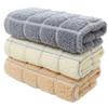 GLEAVI 3pcs Plaid Cotton Towels Soft Absorbent Face Hand Cloths Grey Washcloths view 1