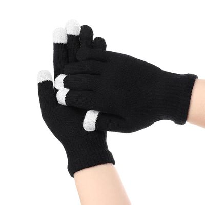 1 Pairs Cotton Moisturizing Gloves, Touchscreen Fingers for Eczema Dry Hands Hand Care Overnight Moisturizing (Medium Size, Black)
