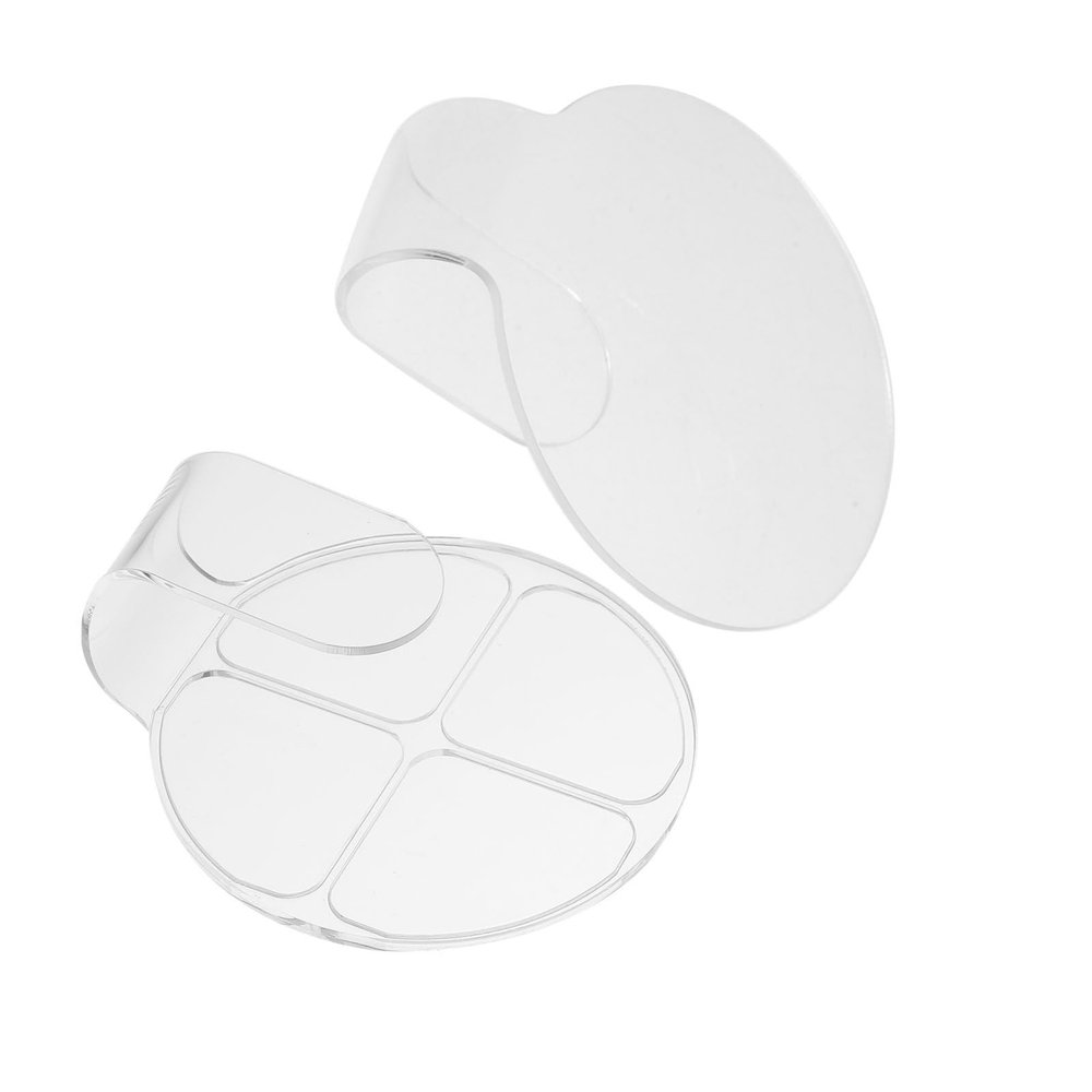 CALLARON 2pcs Makeup Mixing Handheld Cosmetic Plates for Foundation Blending Versatile Nail Art Mixing Tray for Home and