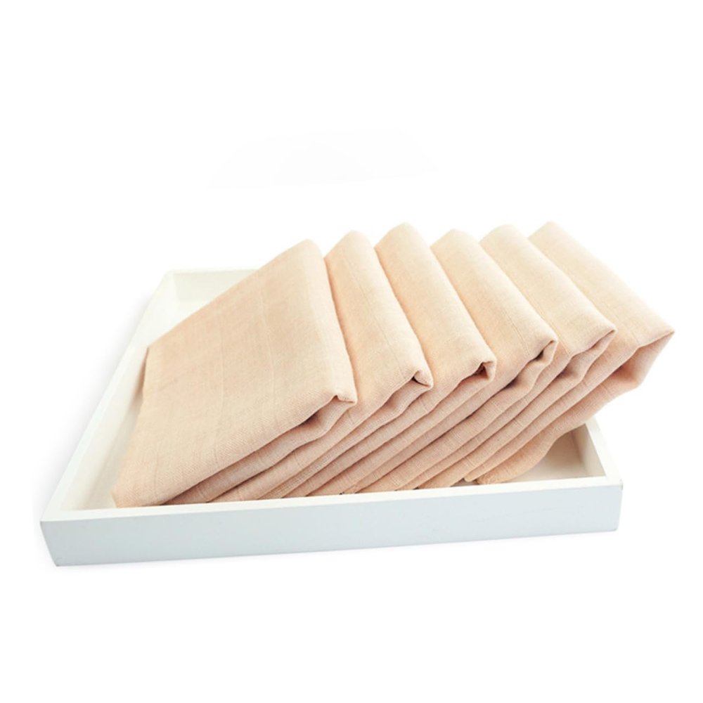 Kisangel 6 Pcs Baby Feeding Towels Double-Layer Organic Cotton Gauze Handkerchiefs Soft Nursing Towels for Infants Baby Bibs for Feeding