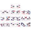 10 Sheets 4th of July Face Temporary Tattoo Sticker, Independence Day Face Eyes Tattoo Stickers Decorations Fit for Women Girls Patriotic Makeup Festival Party(Style 1) view 1