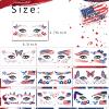 10 Sheets 4th of July Face Temporary Tattoo Sticker, Independence Day Face Eyes Tattoo Stickers Decorations Fit for Women Girls Patriotic Makeup Festival Party(Style 1) view 2