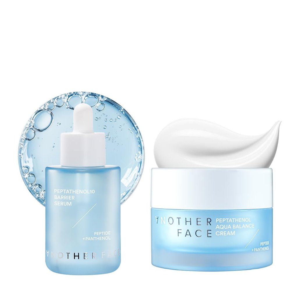 ANOTHER FACE PEPTATHENOL10 Barrier Serum + Aqua Balance Cream, Glowing & Firming for Anti Aging, Pore Minimizing, Soothing Sensitive Skin, Hydrating for Dry Skin, Vegan, Korean Skin Care
