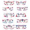 10 Sheets 4th of July Face Temporary Tattoo Sticker, Independence Day Face Eyes Tattoo Stickers Decorations Fit for Women Girls Patriotic Makeup Festival Party(Style 2) view 1